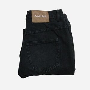 Mens Vintage Y2K Stone Wash Calvin Klein Baggy High Rise Straight Black Jeans